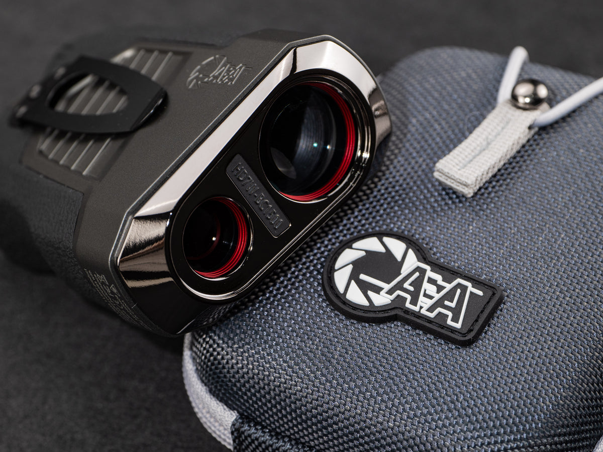 AEA HD7W-BC1500 front lenses and model badge beside an AEA carrying case