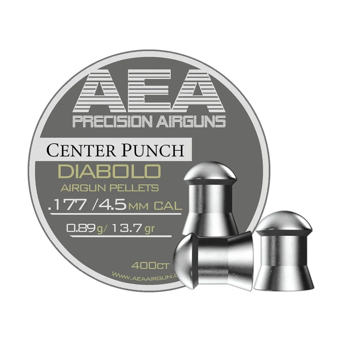 AEA Center Punch Diabolo Pellets .177 Cal / 4.5mm 13.7gr - 400ct