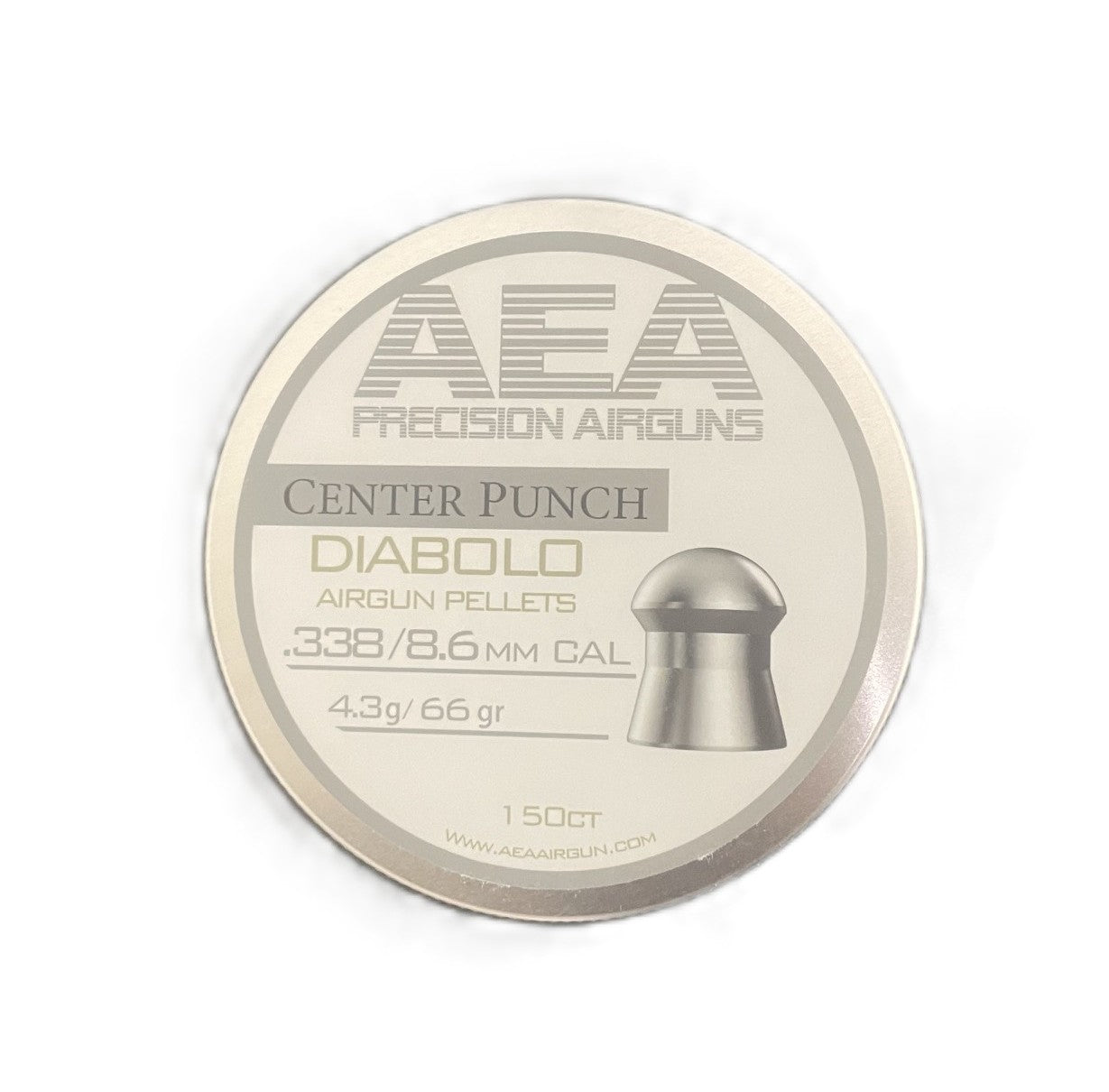 AEA Center Punch Diabolo Pellets .338 Cal / 8.6mm 66gr - 150ct