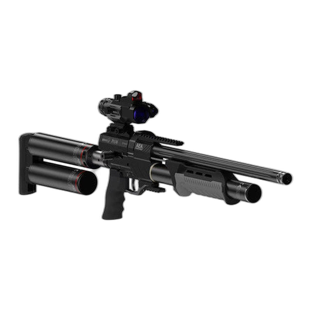 Bintac PA30 .30 caliber pump-action PCP air rifle on white background
