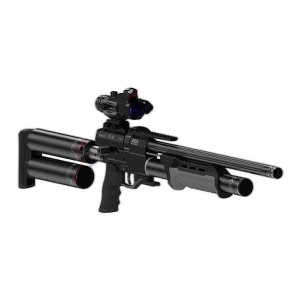 Bintac PA30 .30 caliber pump-action PCP air rifle on white background